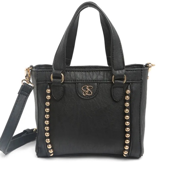 Jessica Simpson Gia mini Satchel black with gold stud detail & hardware NWT - Picture 1 of 5